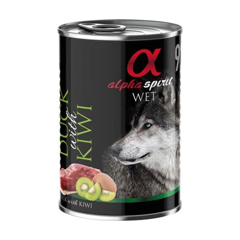 Alpha Spirit Canine Pato C/Manzana Verde Comida Húmeda 6x400g
