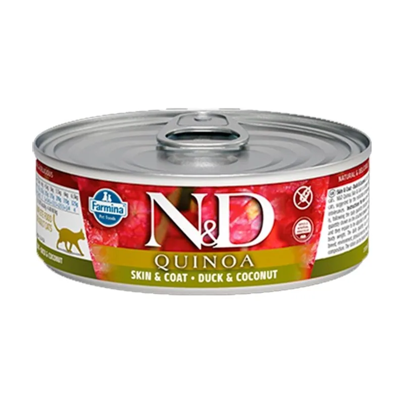 Farmina N & D Grain Free Quinoa Skin & Coat Comida Húmeda para Gatos 80g