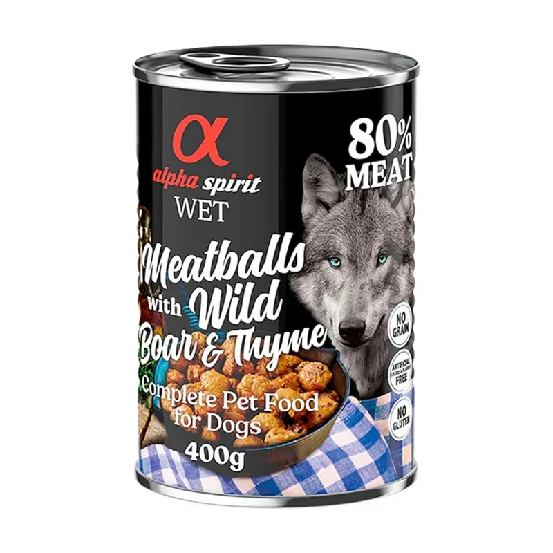 Alpha Spirit Canine Albondigas Jabali Tomillo 6X400Gr