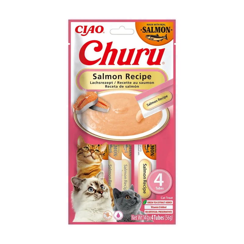 Churu Salmón Snack Cremoso para Gatos 12