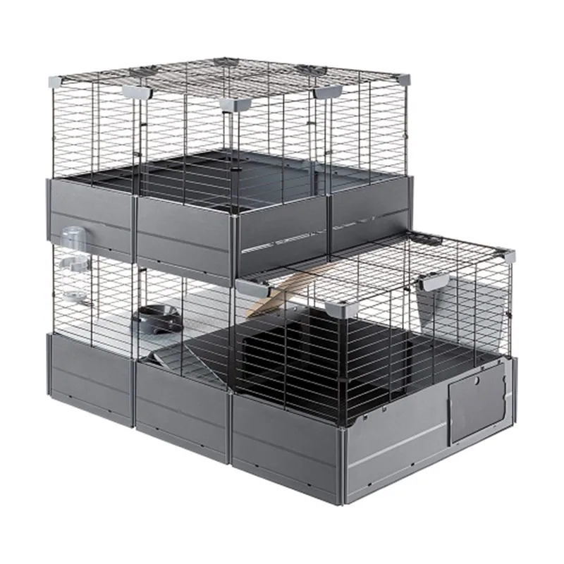 Ferplast Multipla Double Jaula para Conejos y Cobayas Negro 10.8kg
