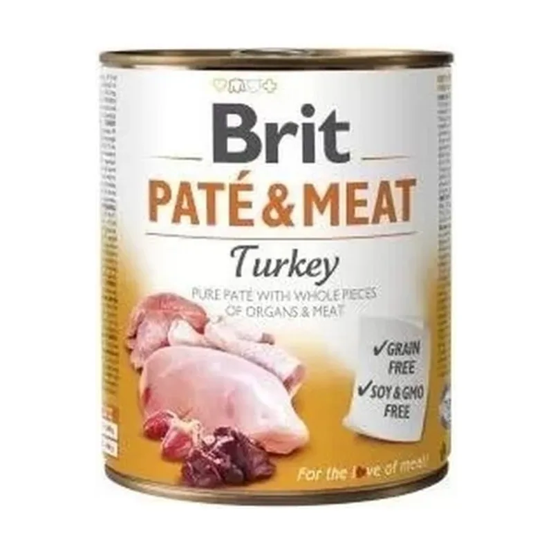 Brit Pate & Meat Pavo Comida Húmeda para Perros 6 latas