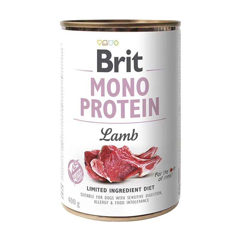 Brit Mono Protein Cordero Comida Húmeda para Perros 6 latas de 400gr