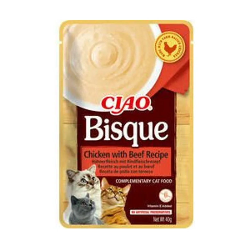 Churu Ciao Bisque Pollo y Ternera Comida Húmeda 40g x12