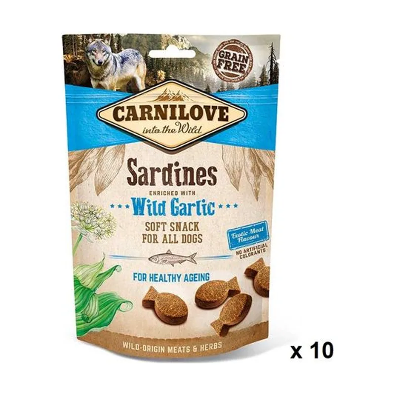 Carnilove Canine Snack Semi Húmedo Sardinas Ajo 10 x