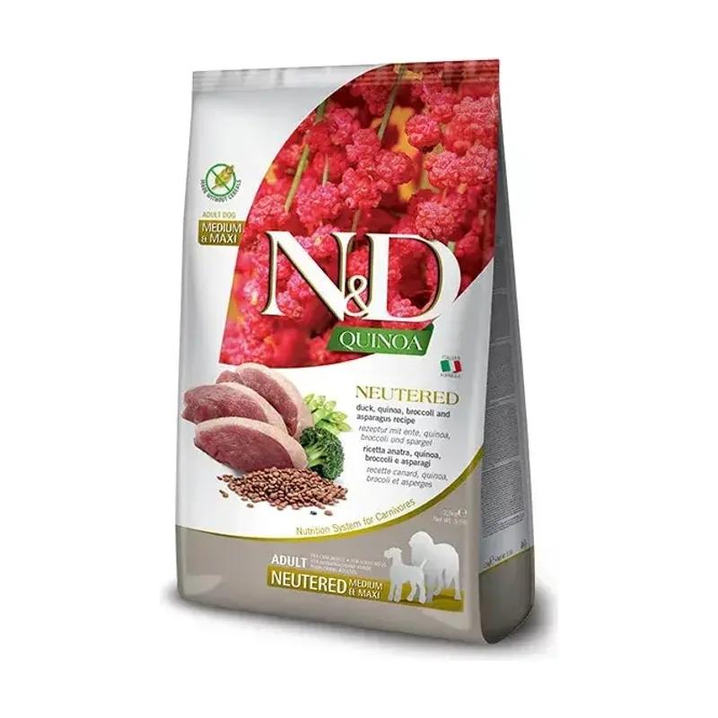 Farmina N&D Quinoa Neutered Pato Medium Maxi Alimento para Perros 2,5Kg