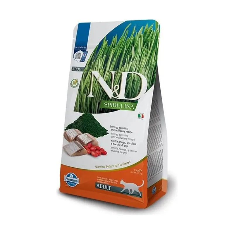 Farmina N&D Spirulina Arenque Alimento Seco para Gatos 1,5Kg