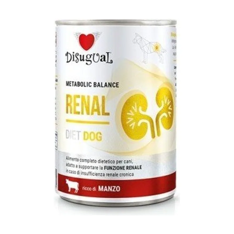 Disugual Diet Dog Renal Ternera Comida para Perros 480g