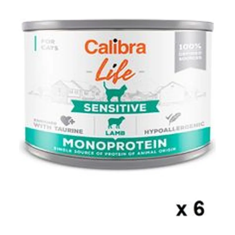 Calibra Cat Life Lata Sensitive Cordero 6x200g