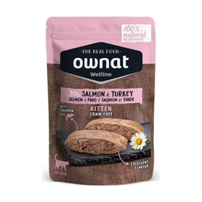 Ownat Wetline Gatitos Salmón y Pavo Comida Húmeda 1020g