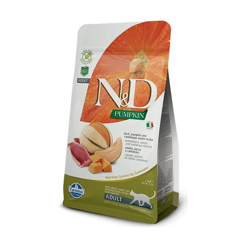 Farmina N&D Pumpkin Pato y Melón Cantalupo Comida Seca para Gatos 1,5Kg