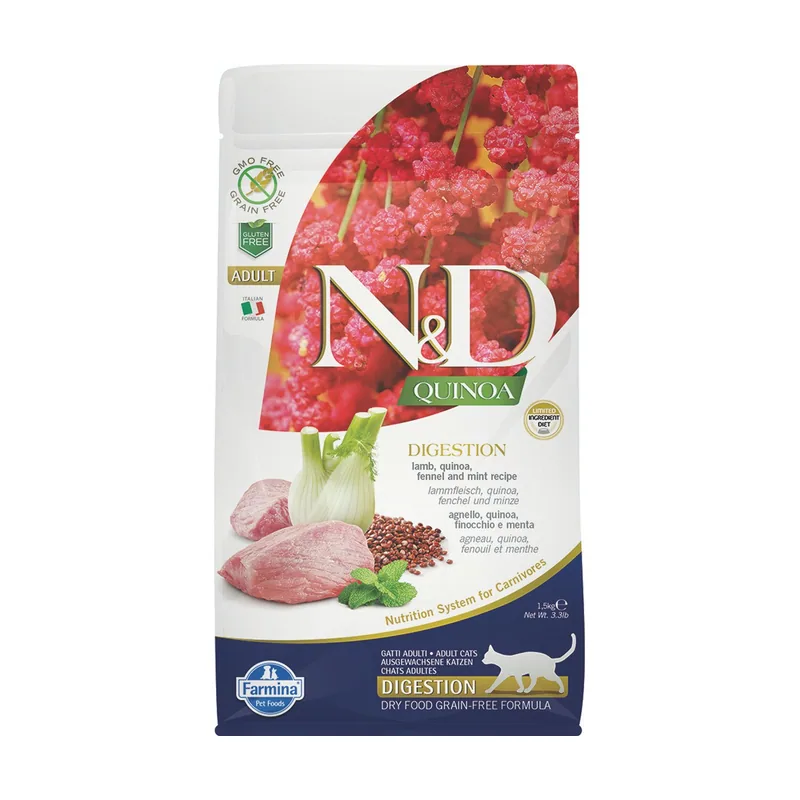 Farmina N&D Cat Quinoa Digestion Cordero Comida Seca 1,5Kg