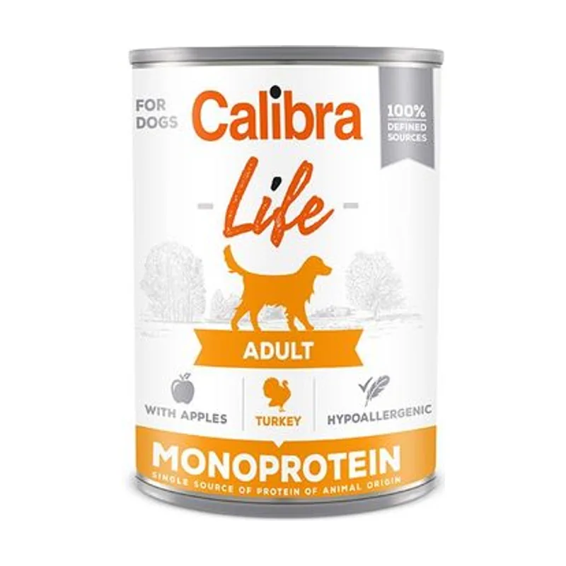 Calibra Dog Life Lata Adult Pavo Con Manzanas 6 x