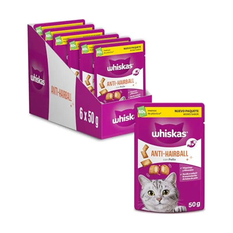 Whiskas Antihairball Snacks 6 unidades