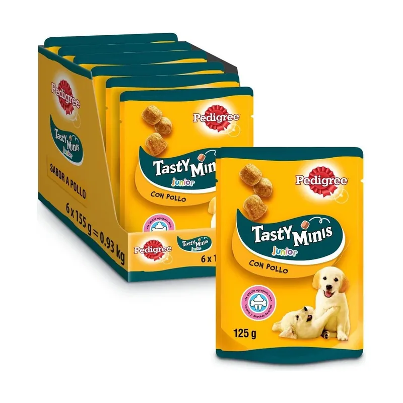 Pedigree Tasty Mini Junior Pollo Snacks para Perros Puppy 6x125g