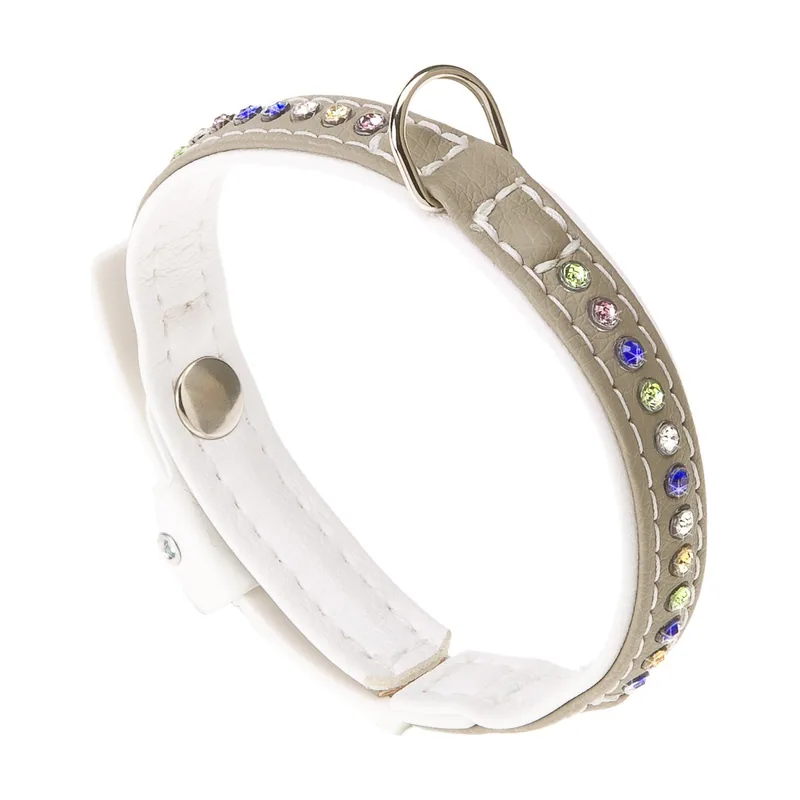 Ferplast Lux Collar Gris y Blanco 28cm 43g