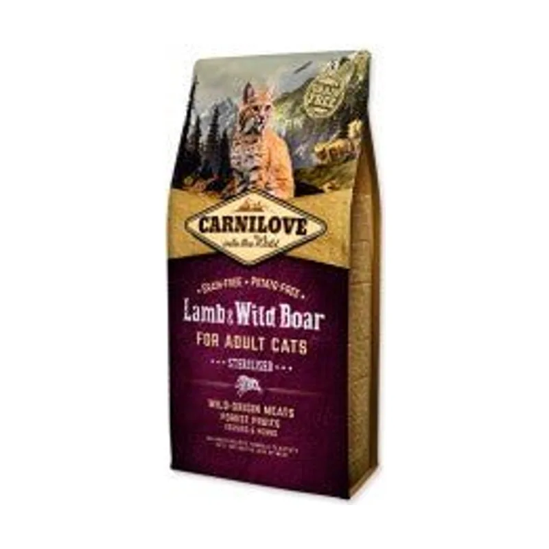 Carnilove Feline Adult Sterilised Cordero Jabali Comida Seca 6Kg