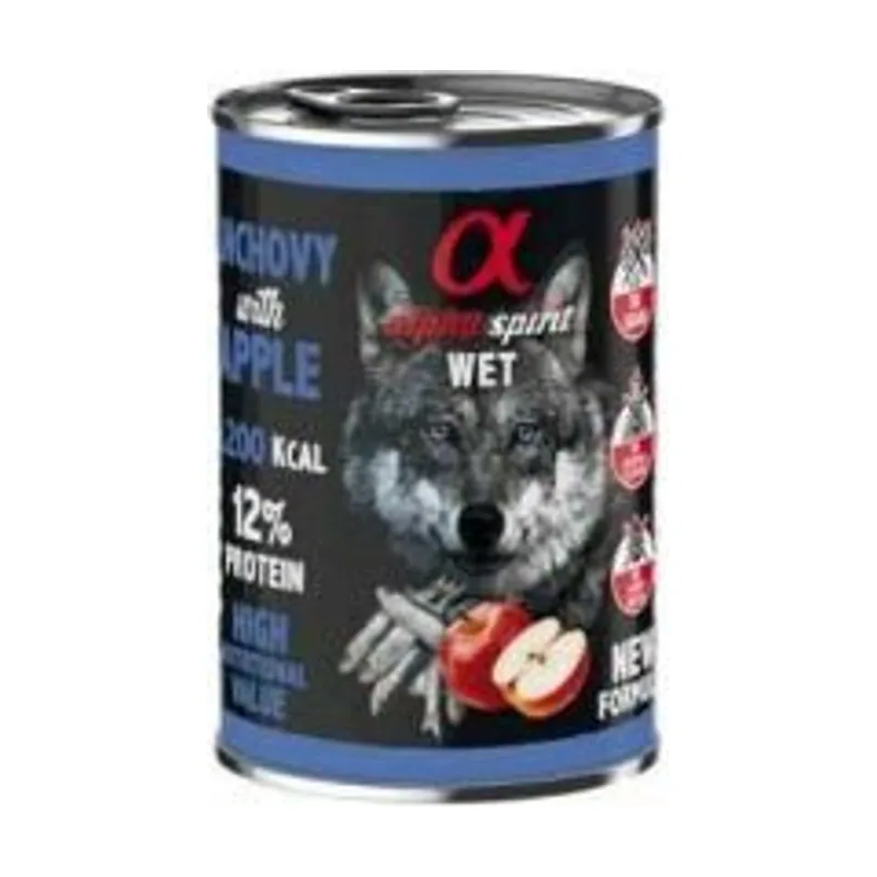 Alpha Spirit Canine Boquerón con Manzana Roja Alimento Húmedo 6x400g