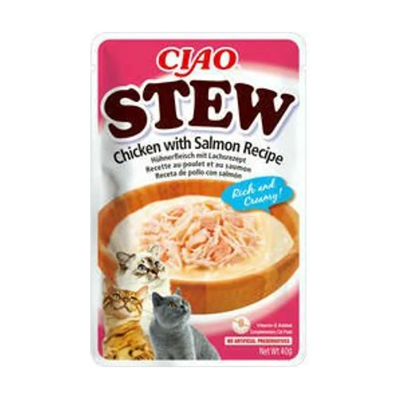 Churu Ciao Stew Pollo y Salmón Comida Húmeda 12 x