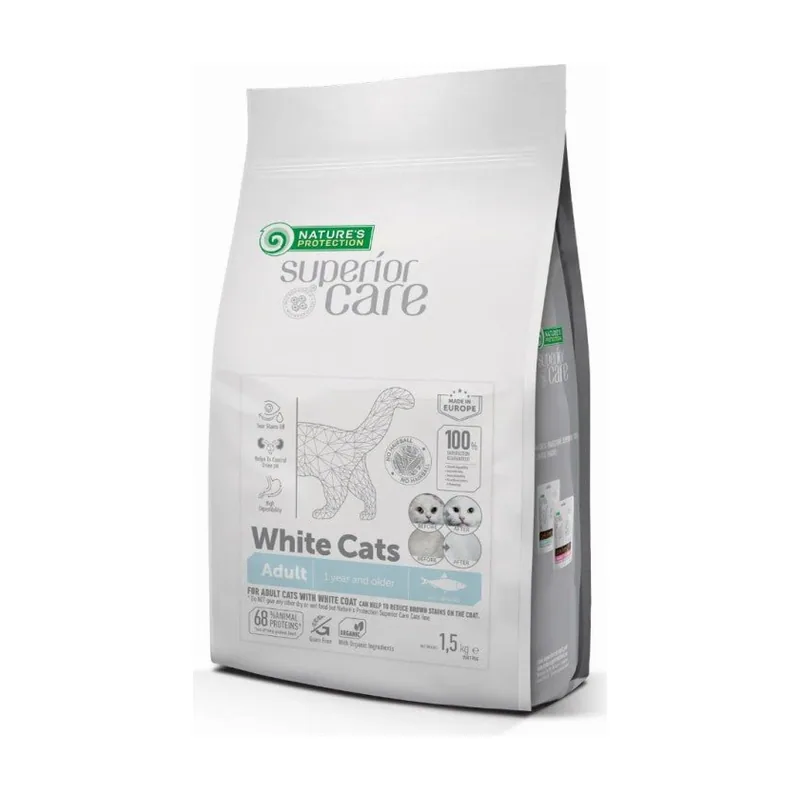 Natures Protection SC White Cat Adult All Breed GF Arenque 1,5kg