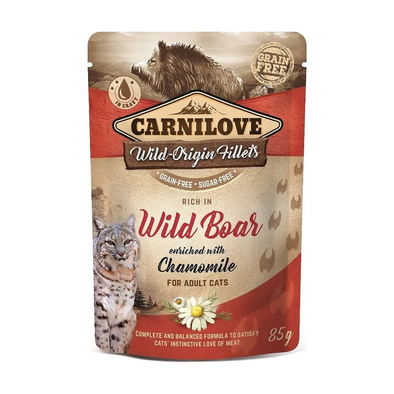 Carnilove Cat Pouch Jabali Alimento Húmedo 24x85g