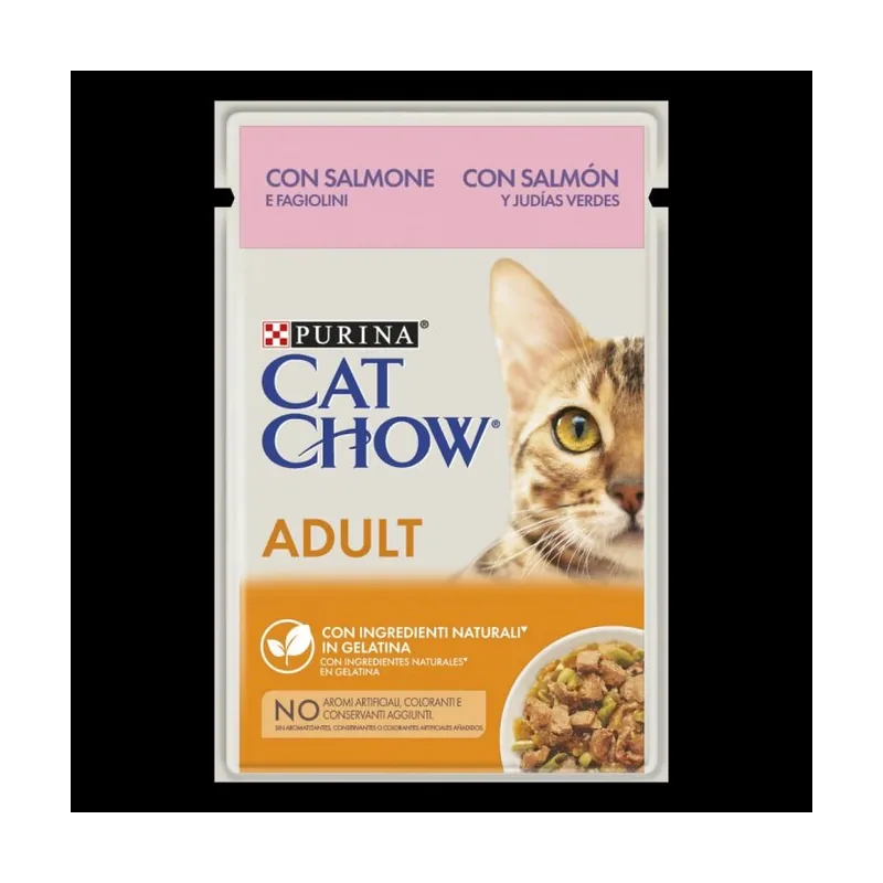 Purina Cat Chow Húmeda Salmón y Judías Verdes 26 x