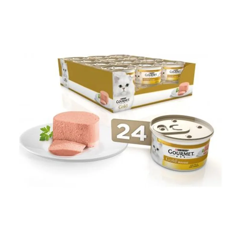 Purina Gourmet Gold Mousse con Pollo Comida para Gatos 24