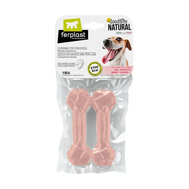 Ferplast Snack Goodbite Hueso Natural Jamón S 2