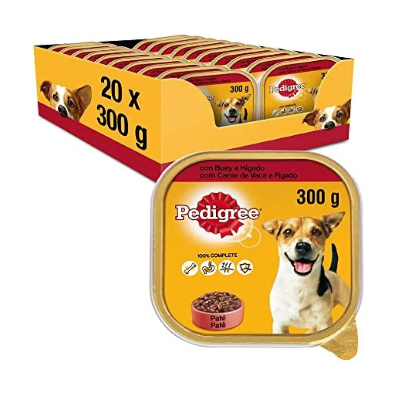 Pedigree Tarrina Buey Hígado Alimento Húmedo 20x300g