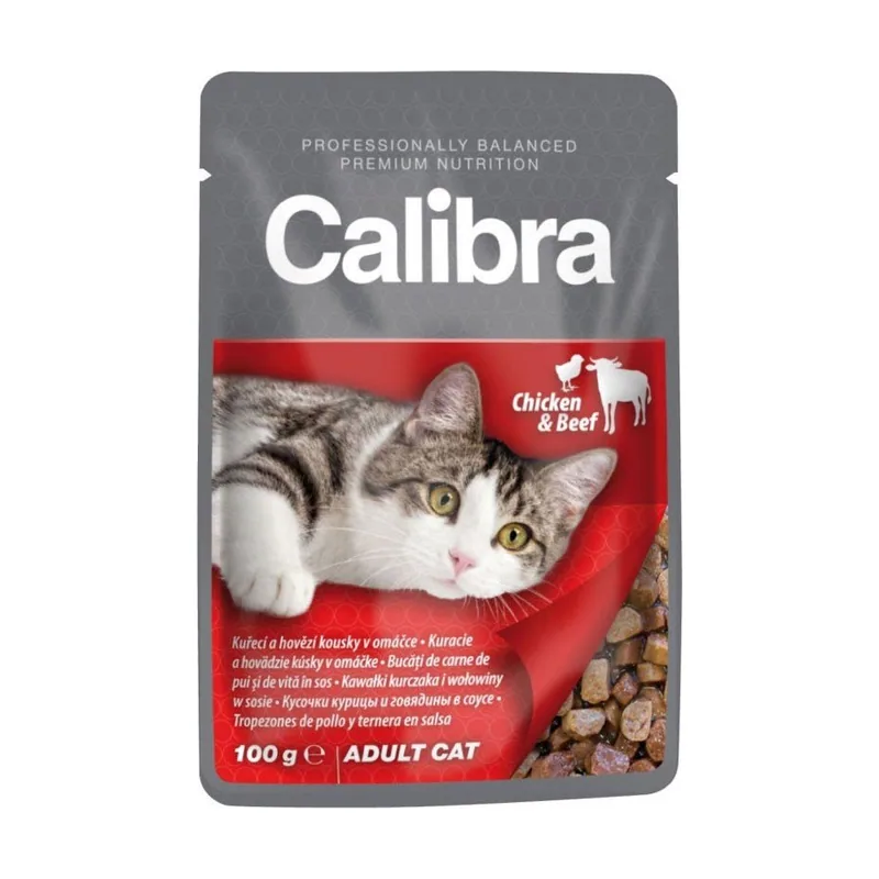 Calibra Cat Pouch Pollo Ternera Alimento Húmedo 24