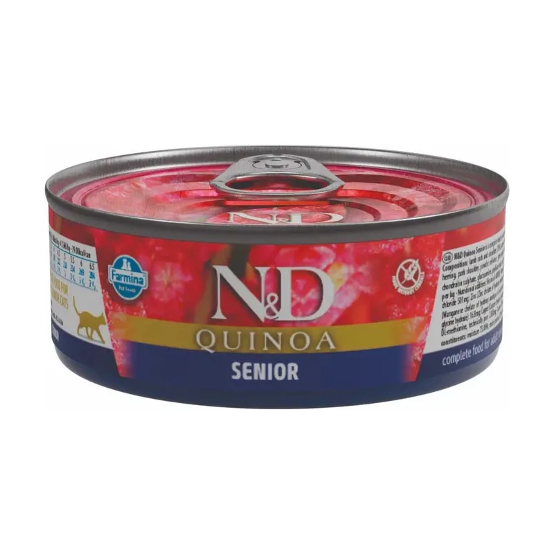 Farmina N&D Quinoa Senior Alimento Húmedo para Gatos 24x80g