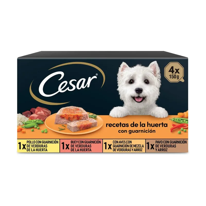 Cesar Multipack Recetas De La Huerta Comida Húmeda para Perros 24