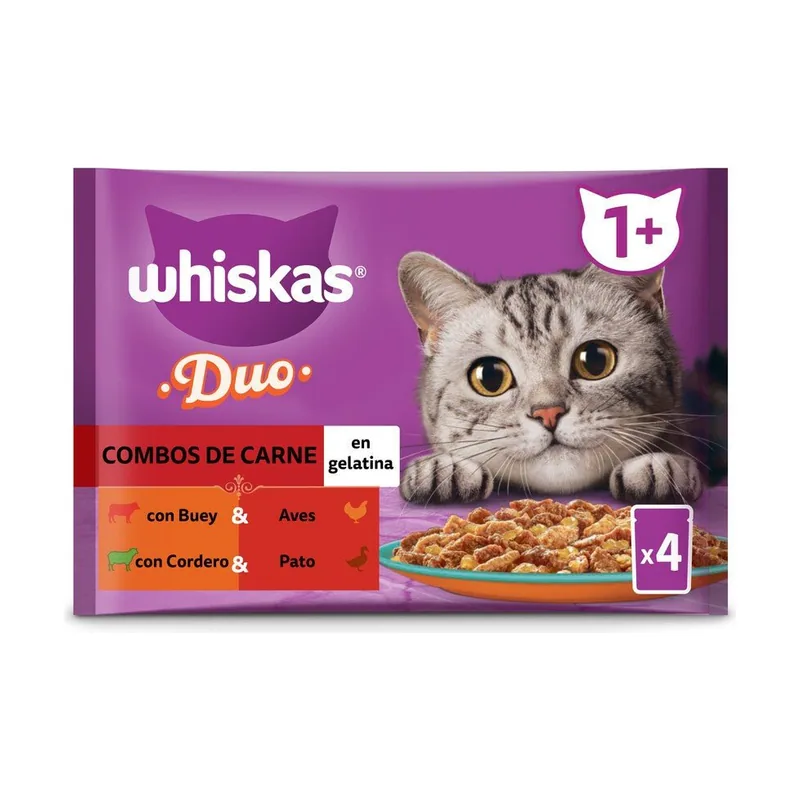 Whiskas Tasty Duo Meaty Combos Alimento Húmedo 4 x