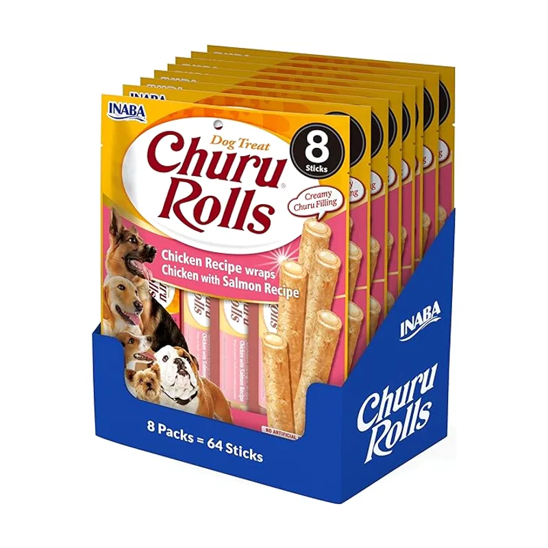 Churu Dog Rolls Receta de Pollo con Salmón Snacks para Perros 8