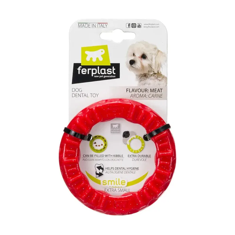Ferplast Smile Ring XS Juguete Dental Rojo 200g