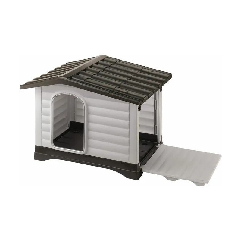 Ferplast Dogvilla 90 Caseta para Perros Gris y Blanco 1