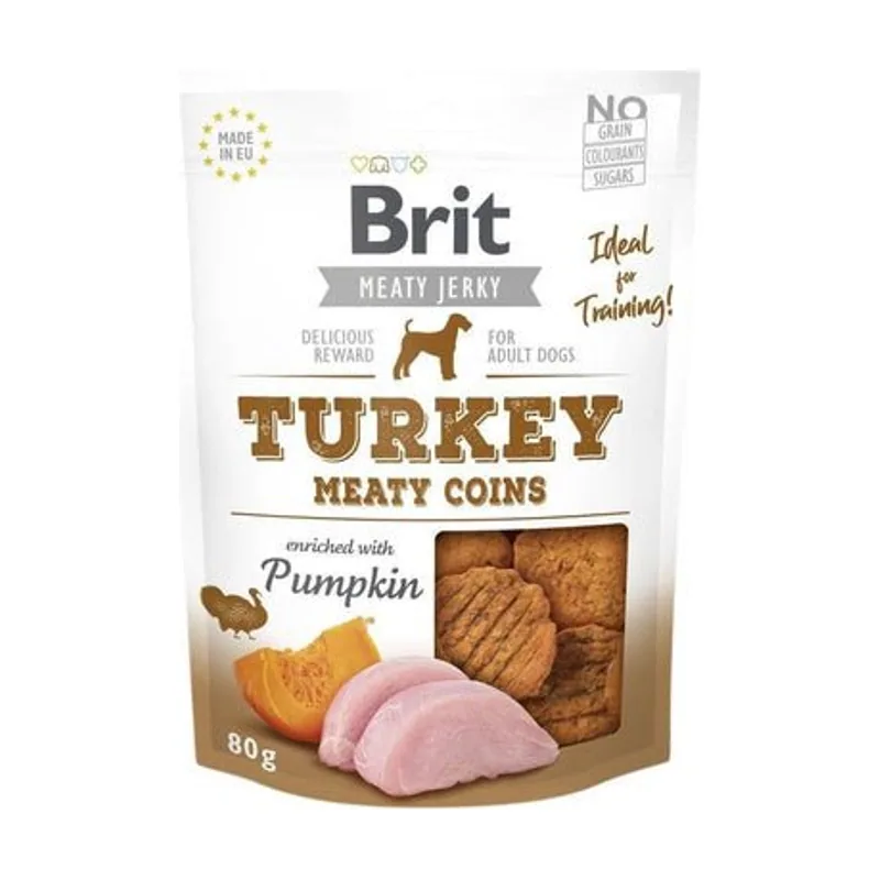 Brit Jerky Snack Monedas Masticables Pavo 80g