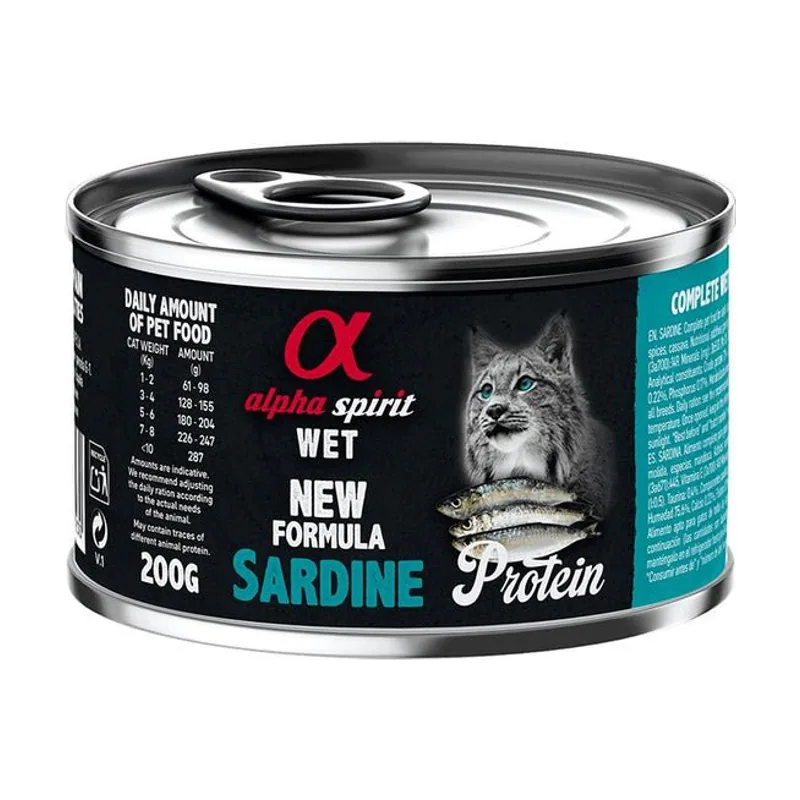 Alpha Spirit Feline Sardina Pâté Gato Adulto 200g
