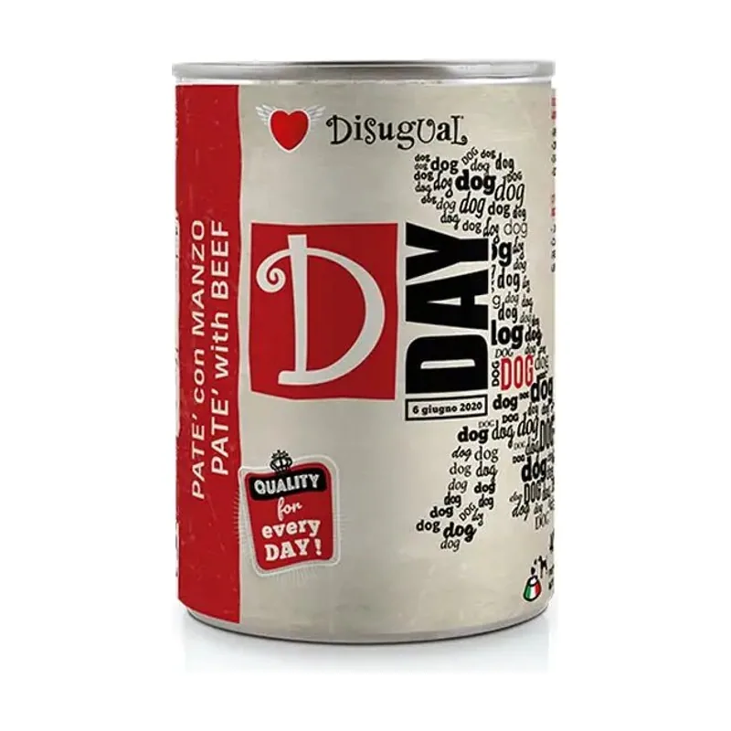 Disugual D-Day Dog Ternera Comida Húmeda 400g