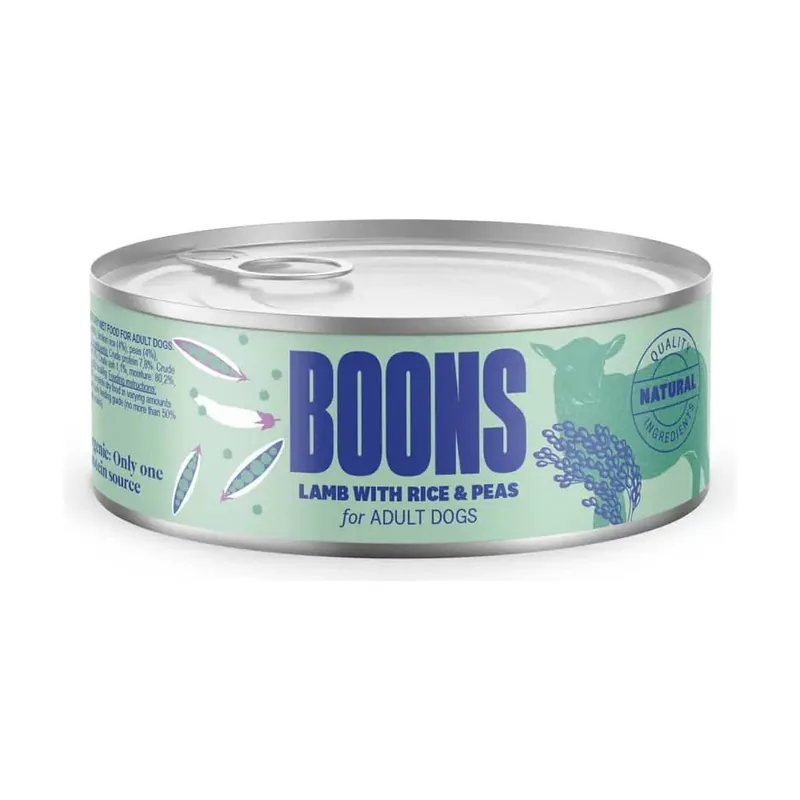 Boons Perro Adulto Cordero Arroz Guisantes Comida Hipoalergénica 10x185g