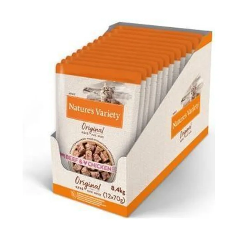 Affinity Nature's Variety Paté de Buey y Pollo Alimento para Gatos Adultos 12 x 70gr