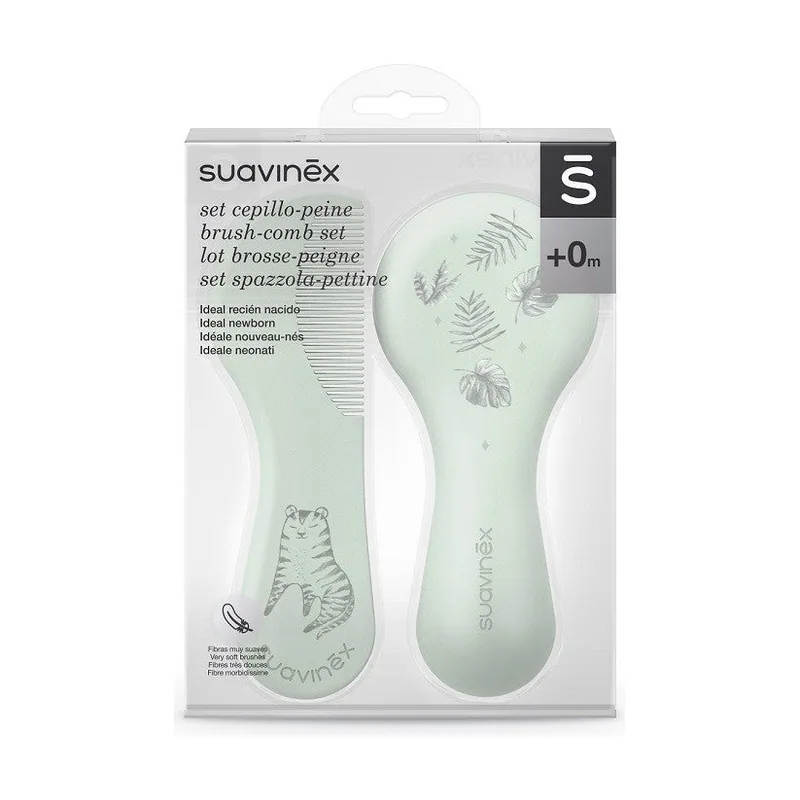 Suavinex Set Cepillo y Peine Recién Nacido Verde 0+m