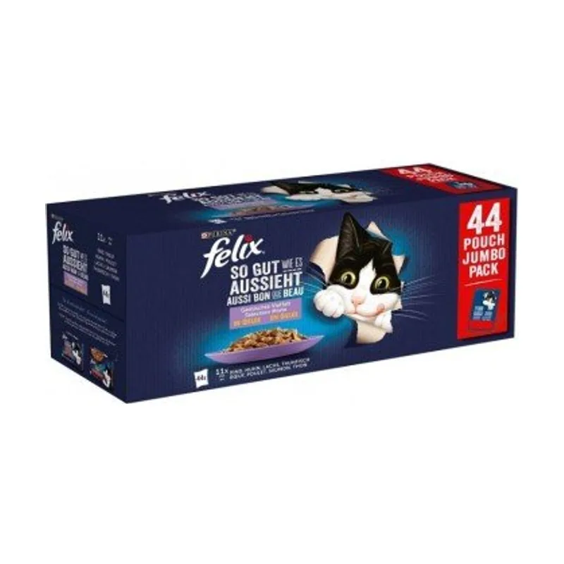 Purina Felix Fantastic Selección de Sabores Alimento Húmedo para Gatos Adultos 44x85gr