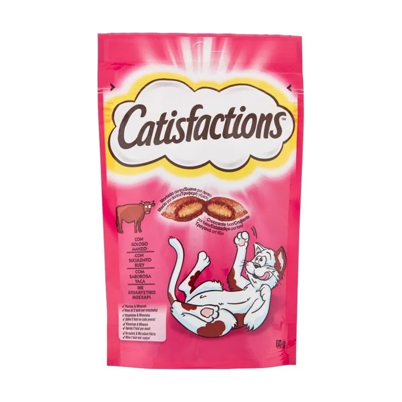 Catisfactions Buey Snack para Gatos 60g