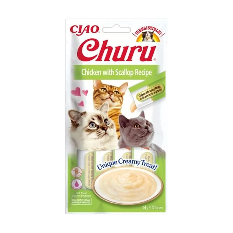 Churu Pollo con Vieira Snack Líquido 4