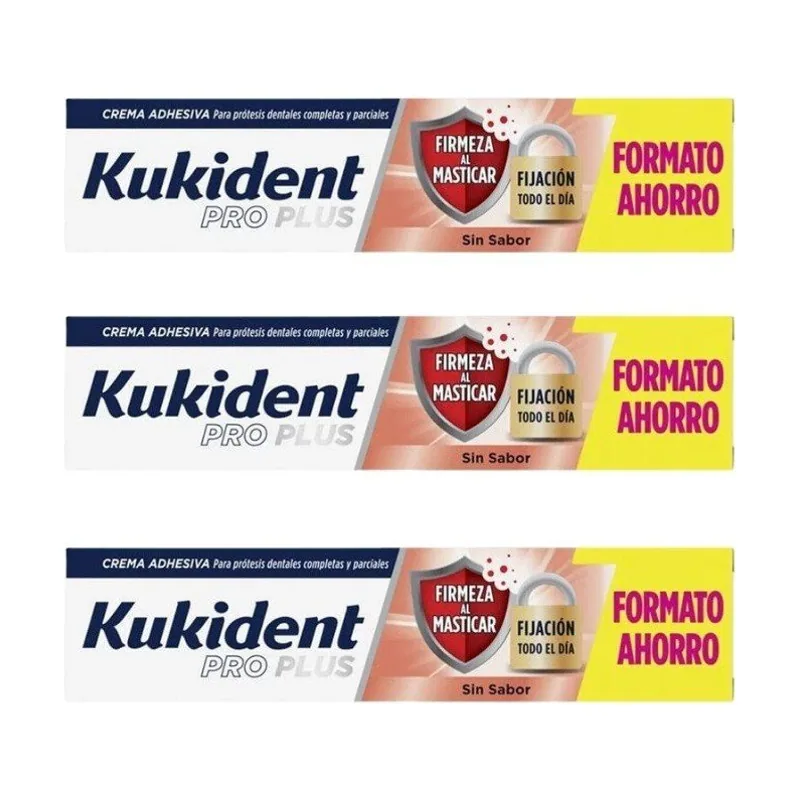 Kukident Pro Plus La Mejor Fijación Triplo 3x57 g