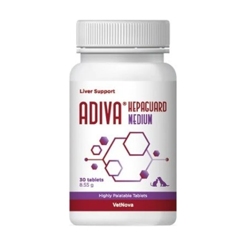 Vetnova Adiva Hepaguard Medium Suplemento Hepático 30 comprimidos