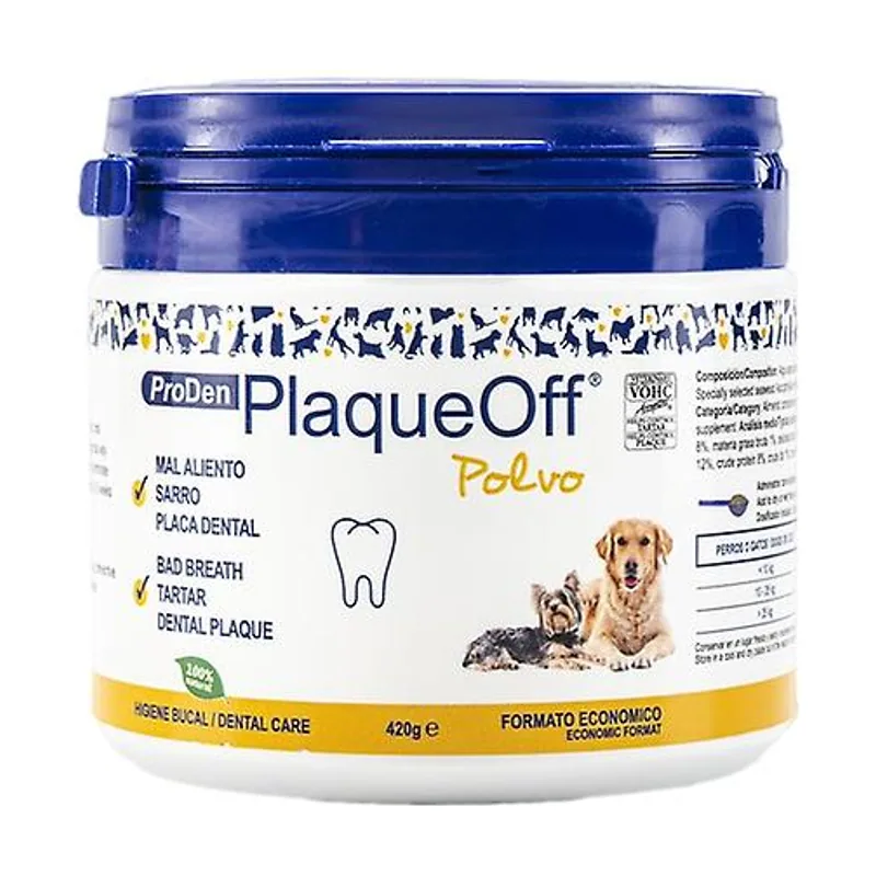 Swedencare Plaqueoff Perro Gato Suplemento Dental en Polvo 420g