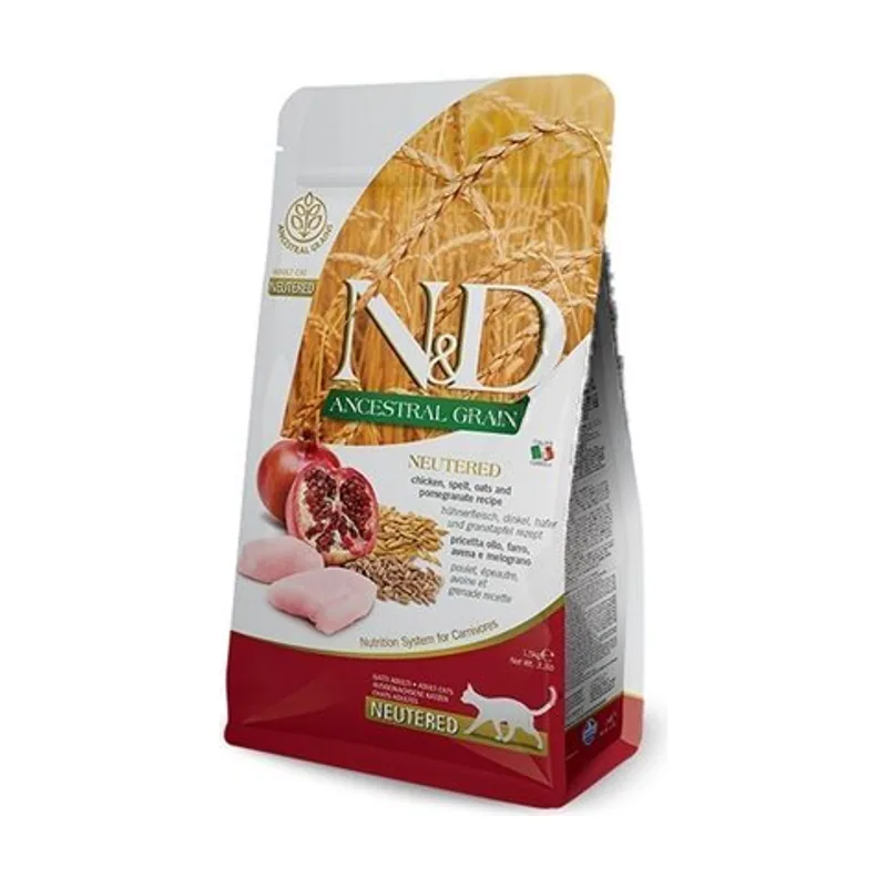 Farmina N&D Ancestral Grain Pollo Alimento para Gatos Adultos Esterilizados 300g