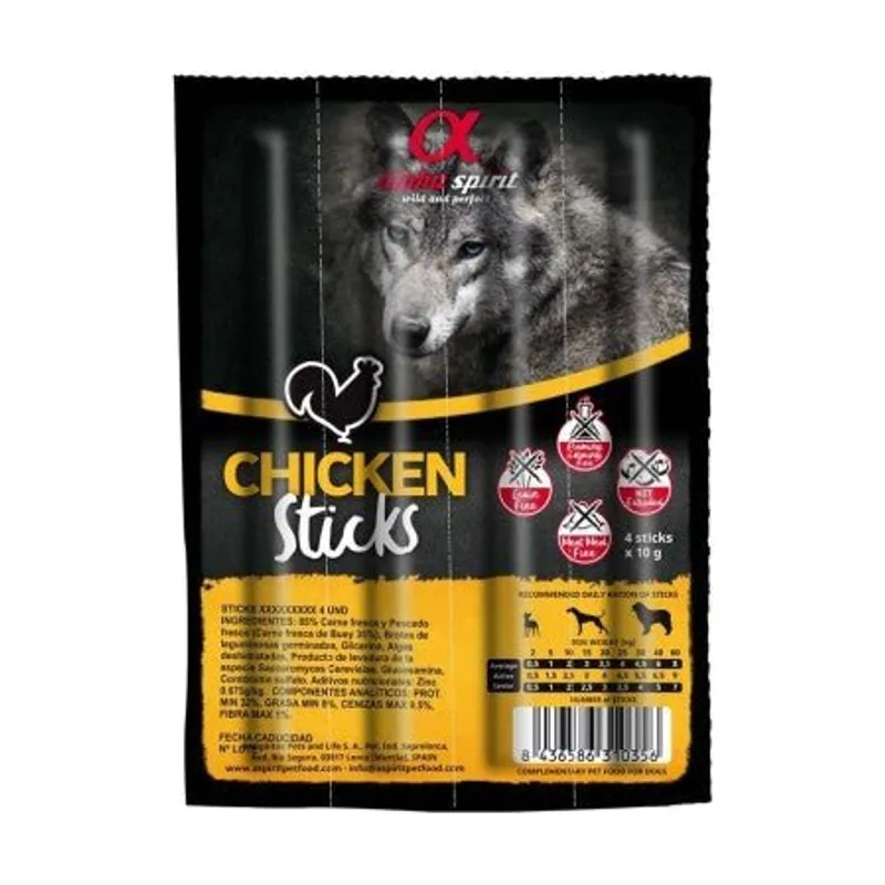 Alpha Spirit Barritas de Pollo Snack Da Masticare 300g